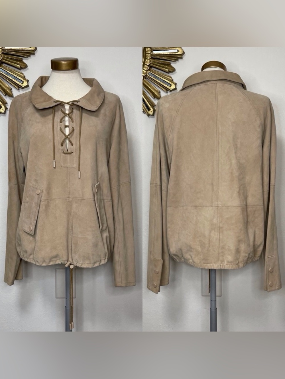 W By Worth Suede Lace Up Top